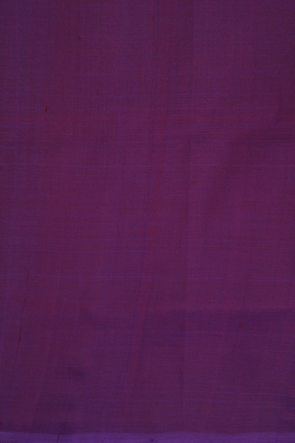 Traditional Silk Cotton Saree In Deep Purple With Kolam Motifs