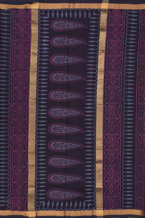 Traditional Silk Cotton Saree In Multicolor With Printed Design