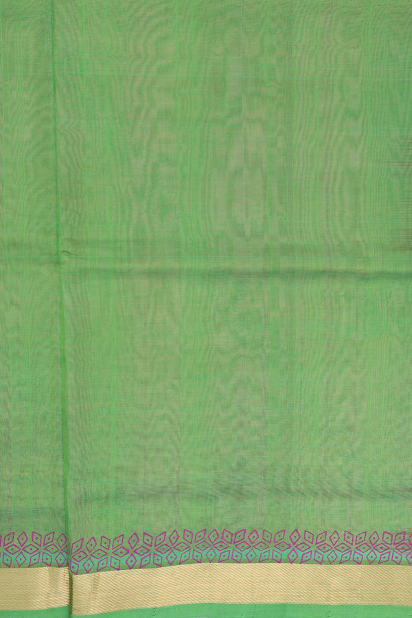 Traditional Silk Cotton Saree In Pink With Kolam Motifs
