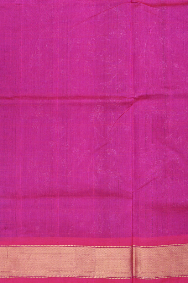 Traditional Silk Cotton Saree In Blue With Floral Design