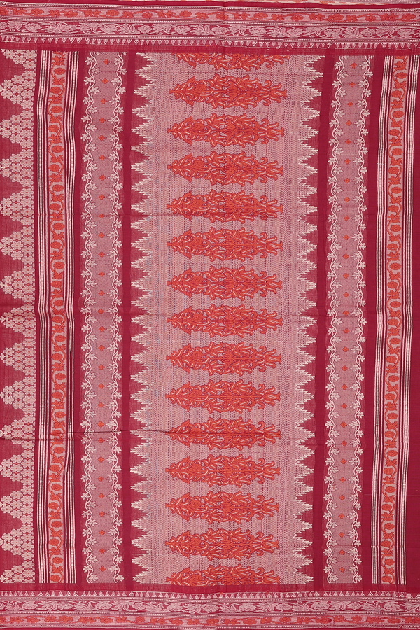 Coimbatore Cotton Saree In Light Brown With Threadwork Design