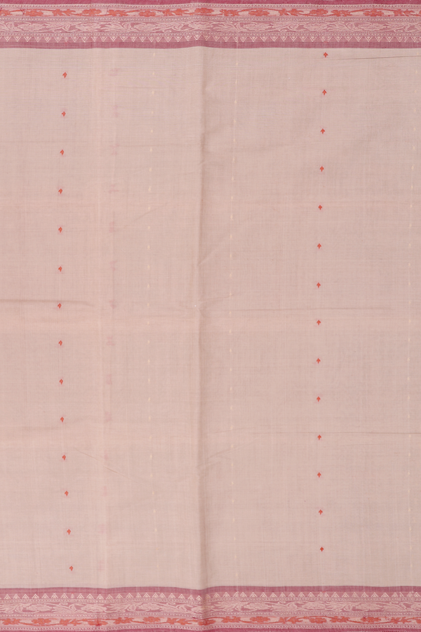 Coimbatore Cotton Saree In Light Brown With Threadwork Design