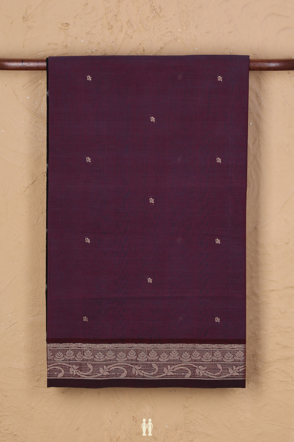 Coimbatore Cotton Saree In Dual Tone With Threadwork Buttas