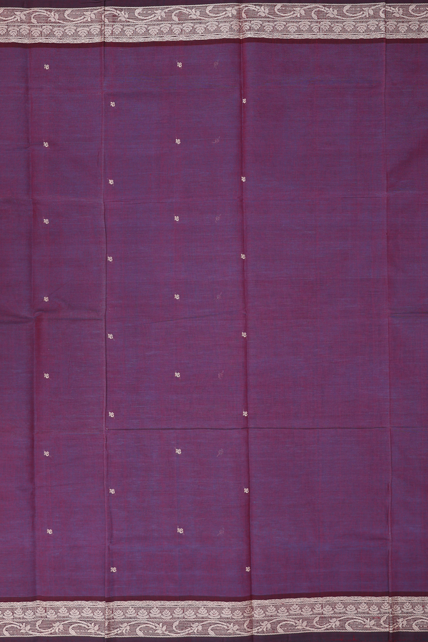 Coimbatore Cotton Saree In Dual Tone With Threadwork Buttas