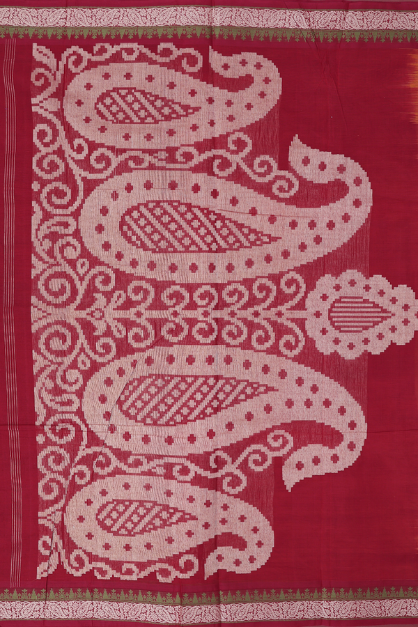 Coimbatore Cotton Saree In Saddle Brown With Threadwork Buttas
