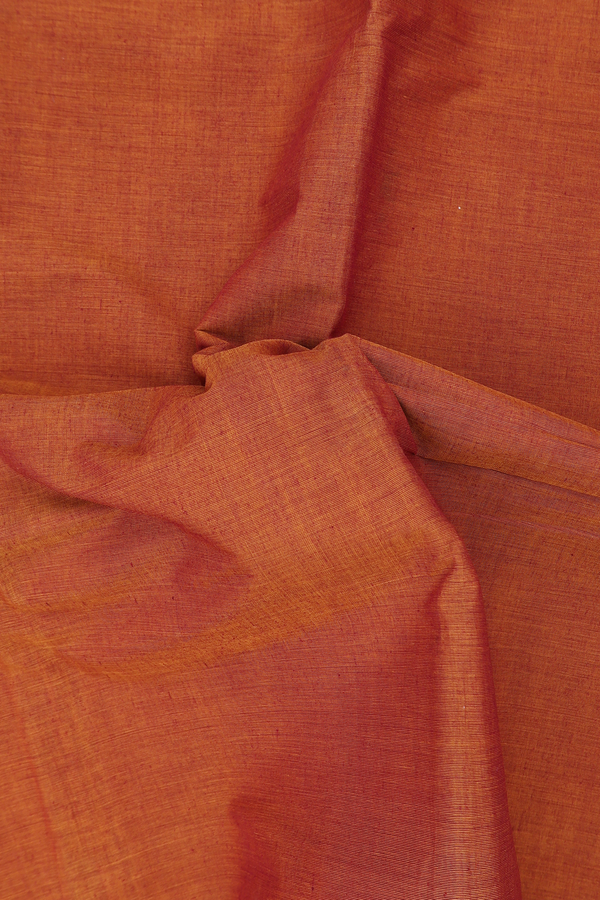 Coimbatore Cotton Saree In Saddle Brown With Threadwork Buttas