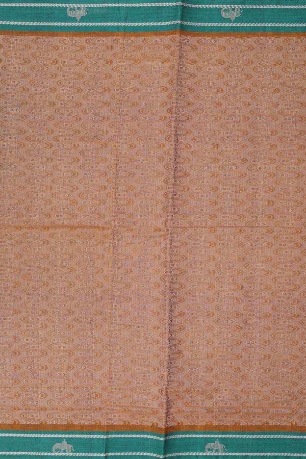 Coimbatore Cotton Saree In Golden Brown With Allover Design