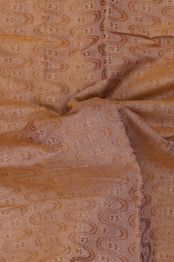 Coimbatore Cotton Saree In Golden Brown With Allover Design
