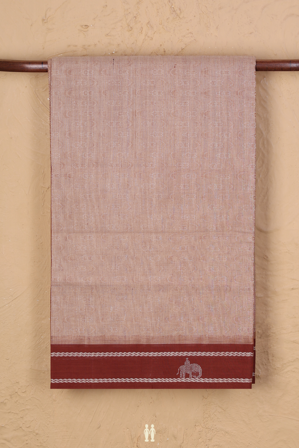 Coimbatore Cotton Saree In Light Brown With Allover Design