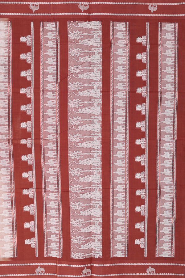 Coimbatore Cotton Saree In Light Brown With Allover Design