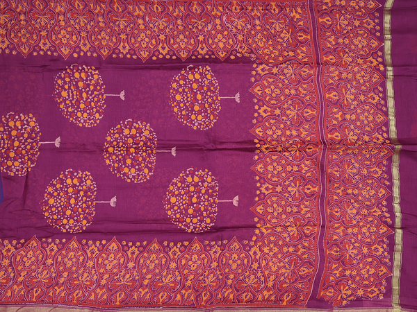 Leaf Buttas Purple Cotton Unstitched Salwar Material