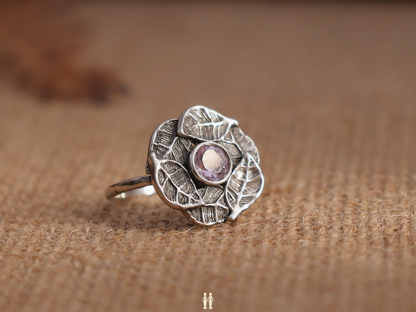 Leaf Design Pure Silver Ring