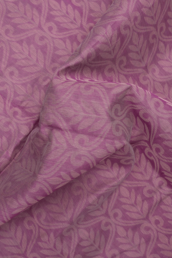 Leaf Printed Design Dusty Purple Bengal Cotton Saree