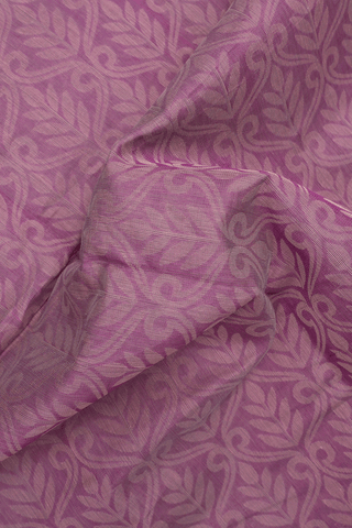 Leaf Printed Design Dusty Purple Bengal Cotton Saree