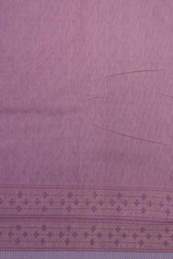 Leaf Printed Design Dusty Purple Bengal Cotton Saree