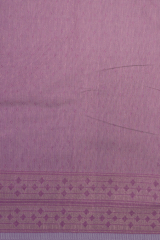 Leaf Printed Design Dusty Purple Bengal Cotton Saree