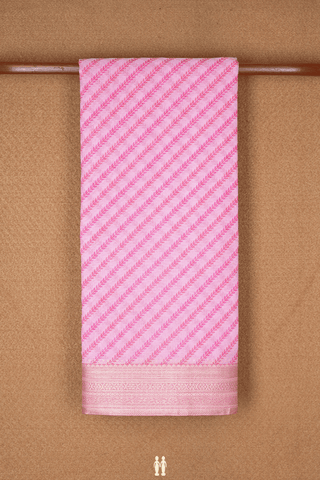 Leaf Printed Design Pastel Pink Kota Cotton Saree