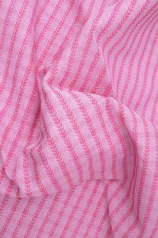 Leaf Printed Design Pastel Pink Kota Cotton Saree