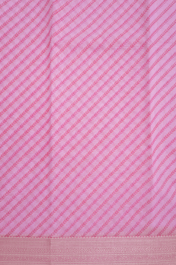 Leaf Printed Design Pastel Pink Kota Cotton Saree
