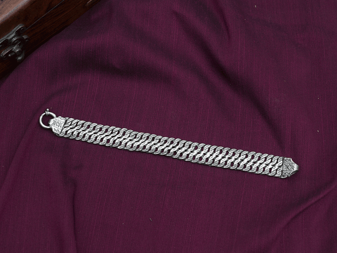Light Weight Oxidized Pure Silver Men’s Bracelet
