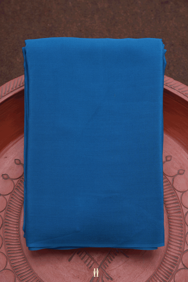 Light Weight Plain Cobalt Blue Crepe Saree