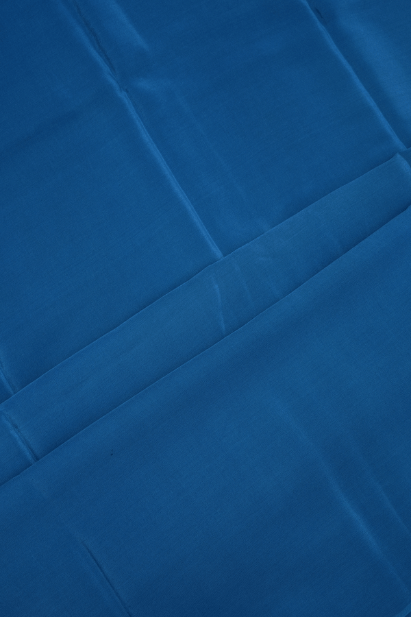 Light Weight Plain Cobalt Blue Crepe Saree