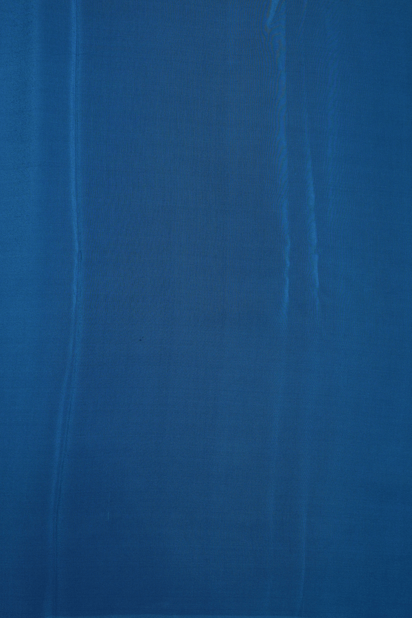 Light Weight Plain Cobalt Blue Crepe Saree