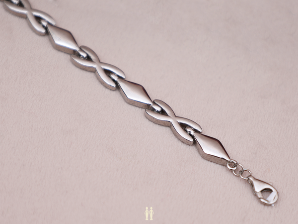 Diamond Design Pure Silver Bracelet
