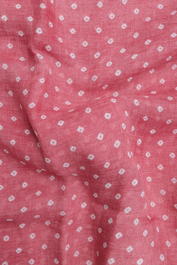 Linen Saree In Dusty Pink With Printed Buttas