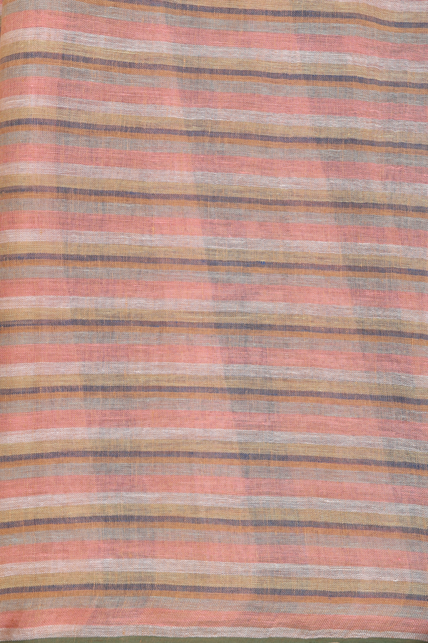 Linen Saree In Multicolor With Checks Design