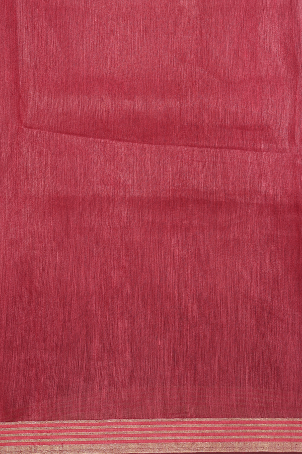 Linen Saree In Plain White With Contrast Border