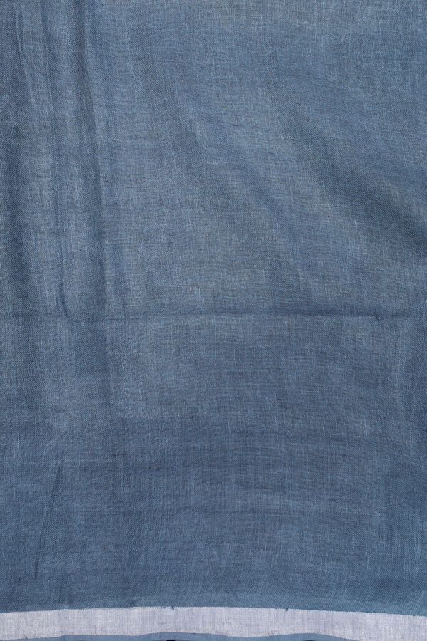 Linen Saree In Purple Rose With Printed Design