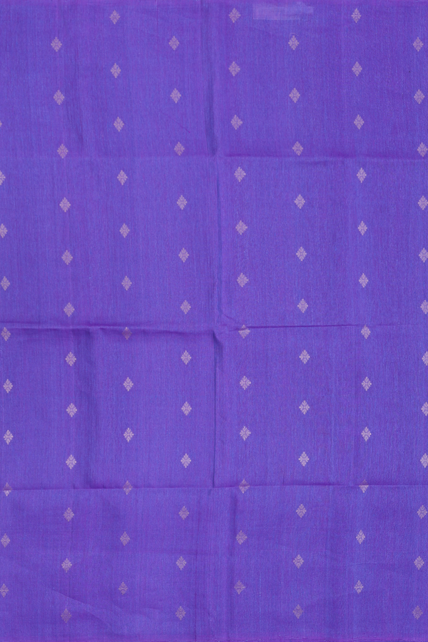 Linen Saree In Purple With Zari Buttas
