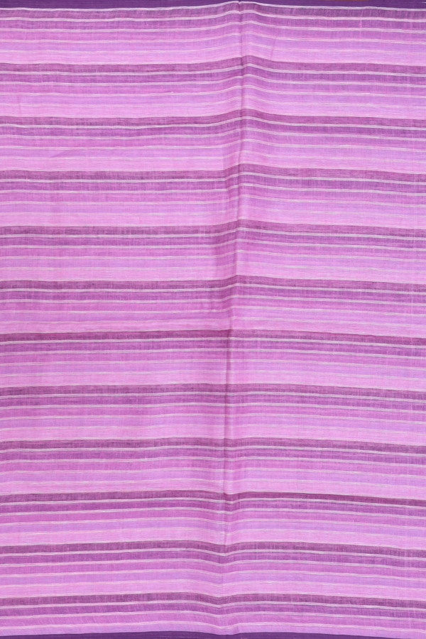 Linen Saree In Shades Of Purple With Stripes Design