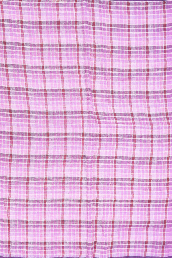 Linen Saree In Shades Of Purple With Stripes Design