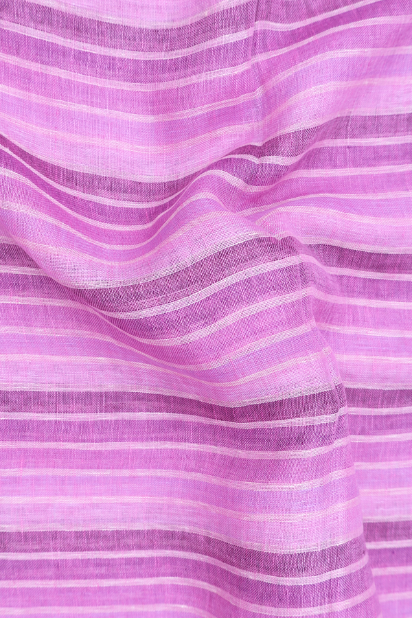 Linen Saree In Shades Of Purple With Stripes Design