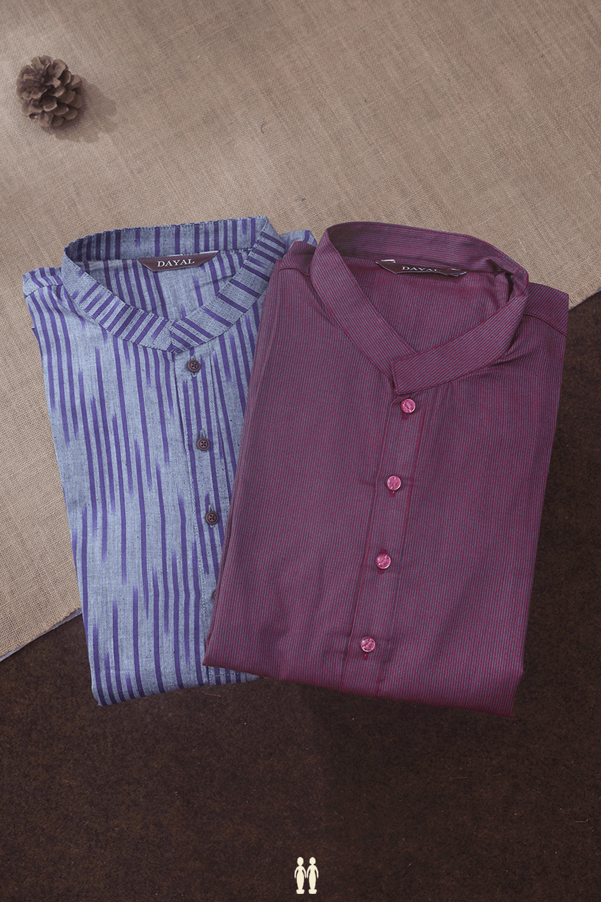 Assorted Grey And Purple Set Of 2 Size 42 Cotton Long Kurta