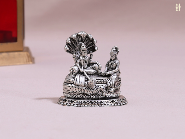Lord Vishnu and Lakshmi Pure Silver Idol