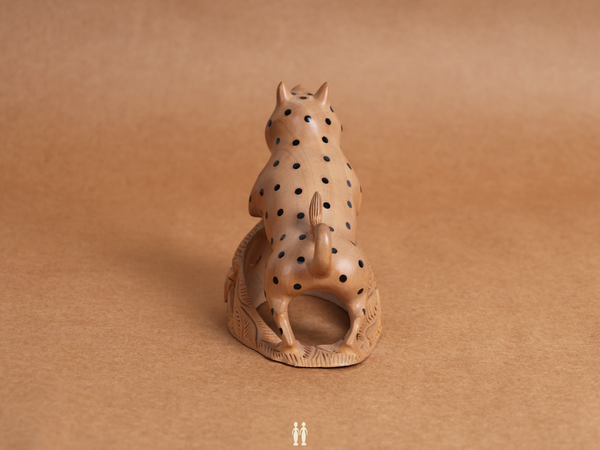 Set Of 2 Wooden Cheetah For Decor