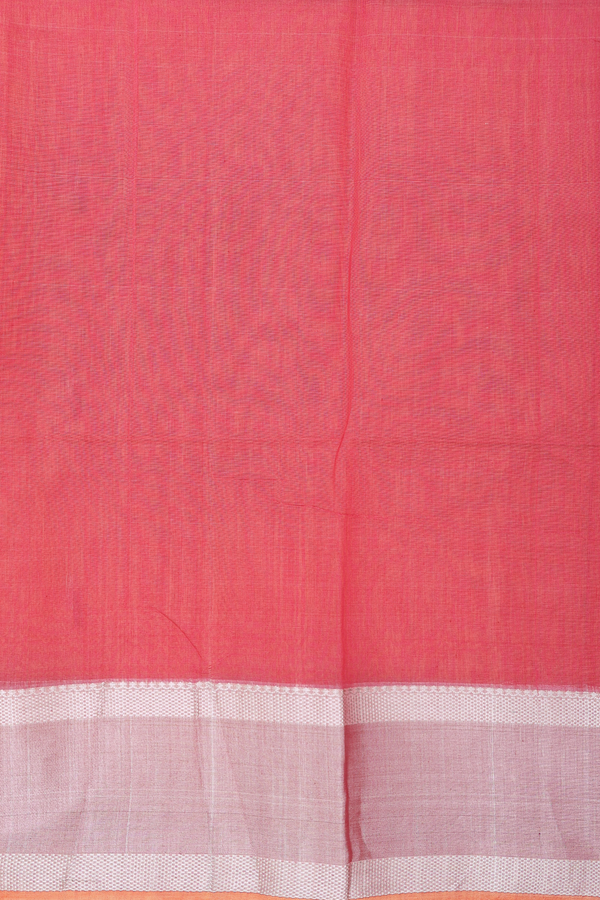 Maheswari Silk Cotton Saree In Orange With Allover Buttas