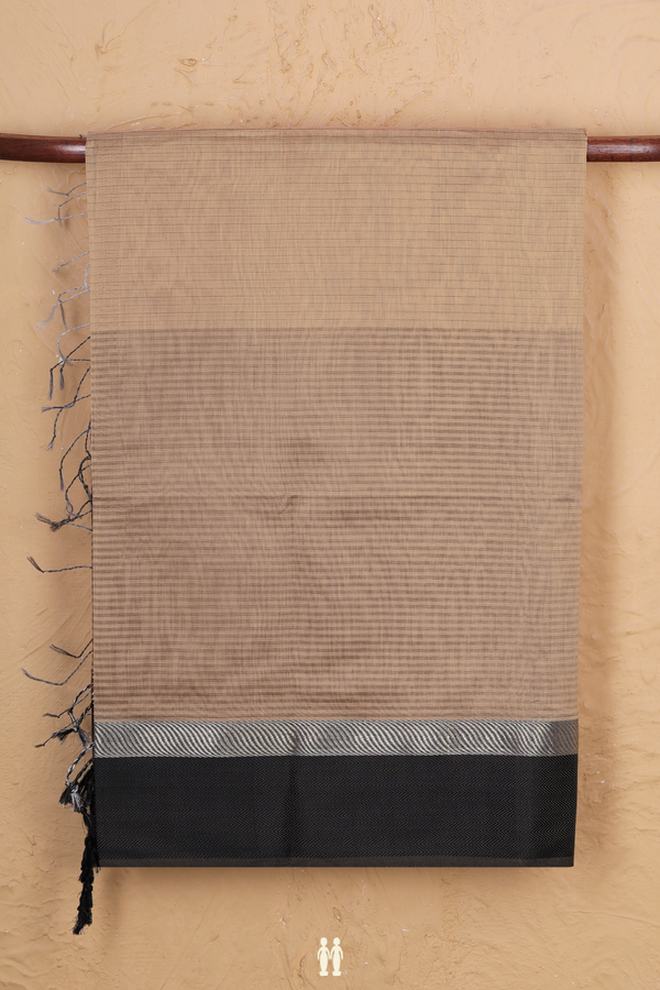 Maheswari Silk Cotton Saree In Brown With Stripes Design
