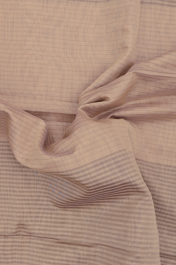 Maheswari Silk Cotton Saree In Brown With Stripes Design