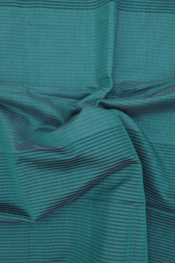 Maheswari Silk Cotton Saree In Green With Stripes Design