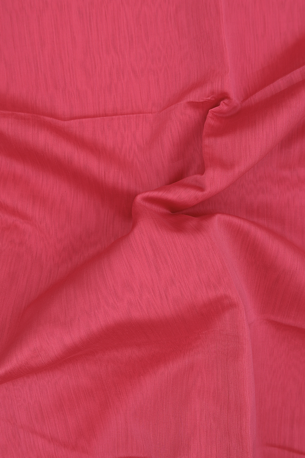 Maheswari Silk Cotton Saree In Punch Pink With Zari Border