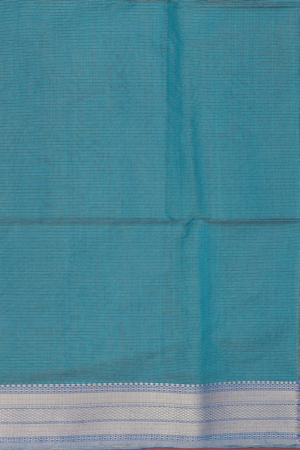 Maheswari Silk Cotton Saree In Green With Stripes Design