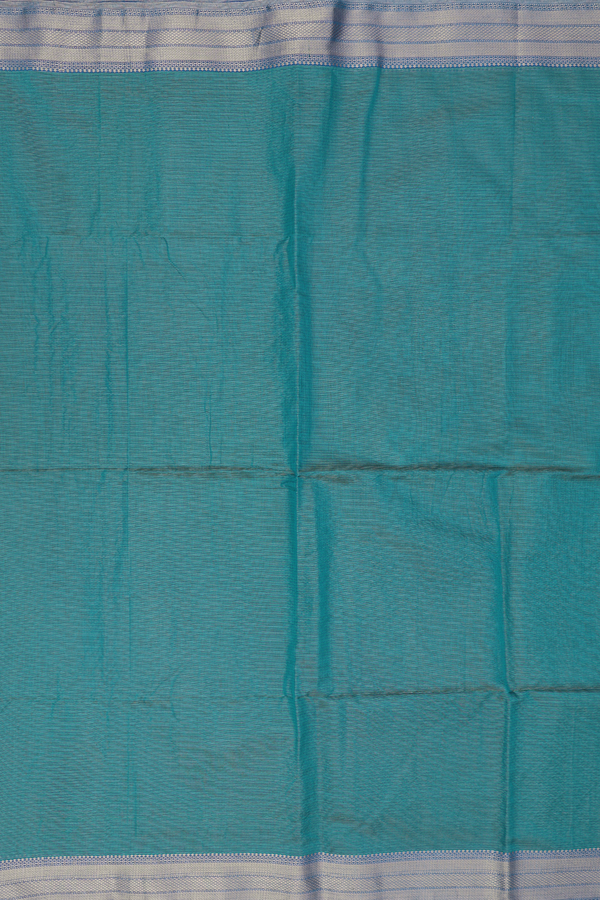Maheswari Silk Cotton Saree In Green With Stripes Design