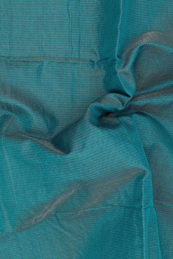 Maheswari Silk Cotton Saree In Green With Stripes Design