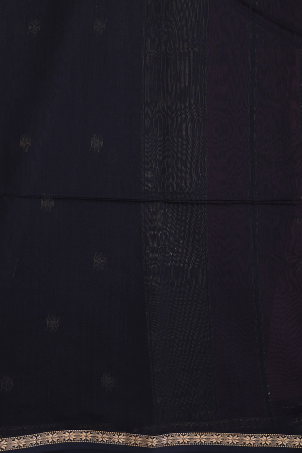 Maheswari Silk Cotton Saree Plum Purple With Floral Buttas