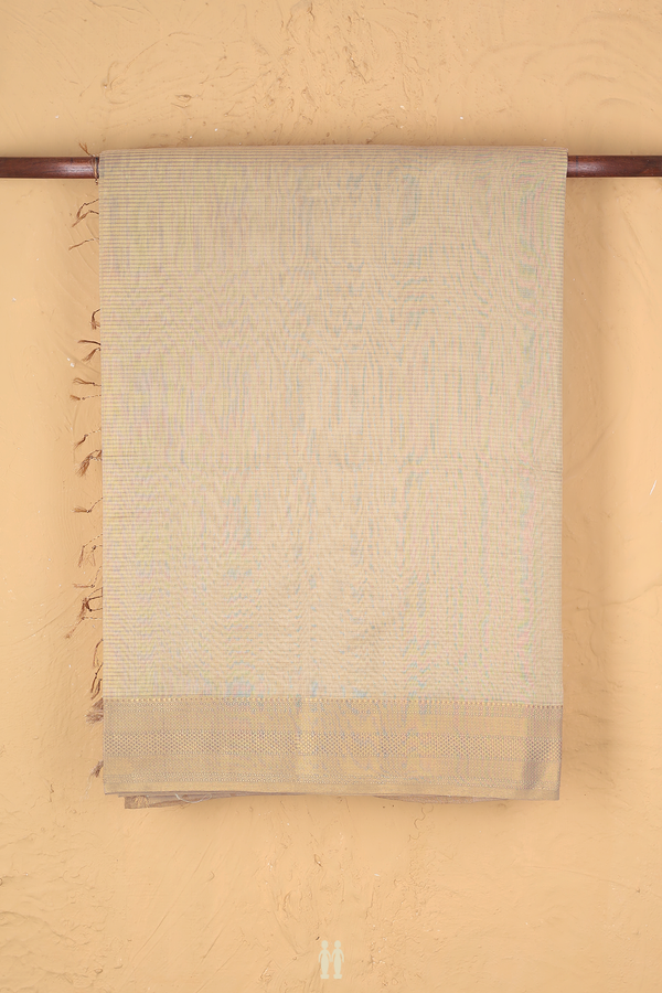 Maheswari Silk Cotton Saree In Cream Color With Stripes Design