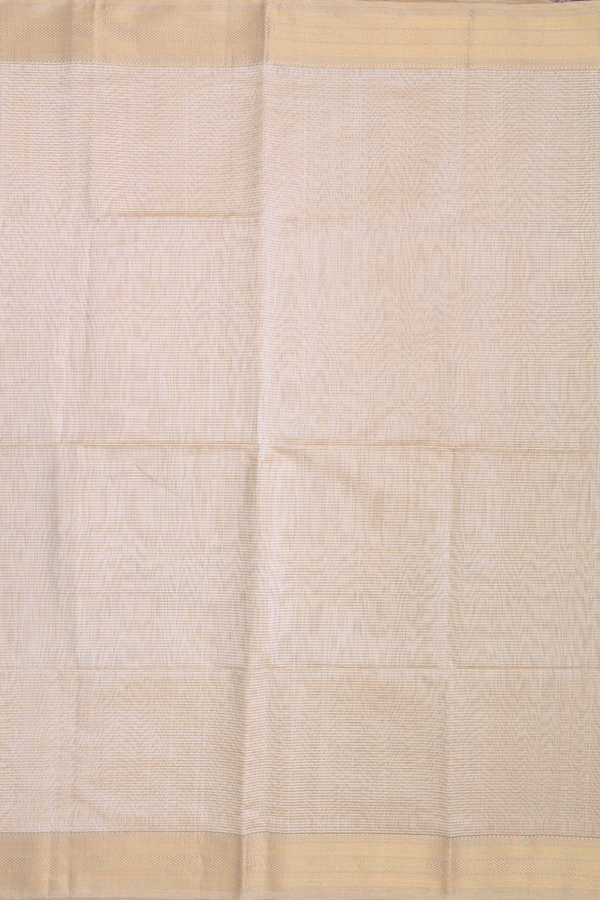 Maheswari Silk Cotton Saree In Cream Color With Stripes Design